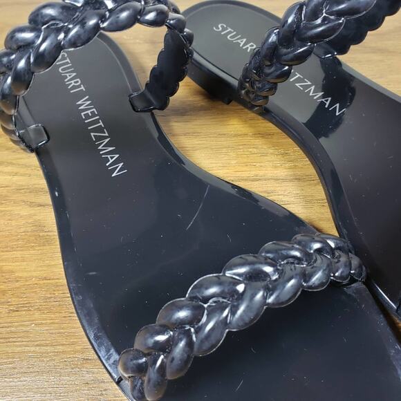 Stuart Weitzman Braida Sawyer Jelly Sandals Beach Ready Size 8 Black Sandals - Picture 4 of 13